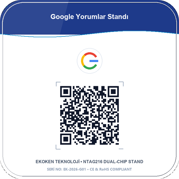Google Yorum & Değerlendirme Akıllı Pleksi Standı Arka Yüz